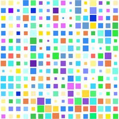 Mosaic of a bright colorful squares on a white background. 