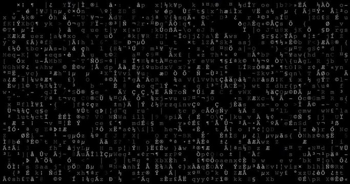 Encrypted code background. Loop animation, 4k.