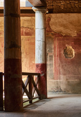 columns in a domus of Pompeii,