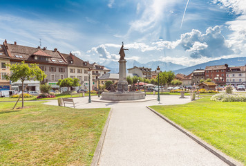 Summer storm clouds brewing over Mont Blanc