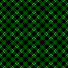 St. Patricks day tartan plaid. Scottish pattern in green and white cage. Scottish cage. Traditional Scottish checkered background. Seamless fabric texture. Vector illustration