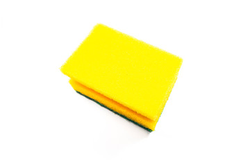Household washing sponge for cleaning isolated on white background