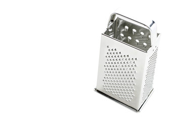 Silver iron grater isolated on white background.