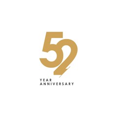 52 year Anniversary Logo Vector Template Design Illustration