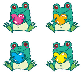 ハートを持ったカエルのアイコン