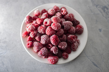 raspberry on a plate