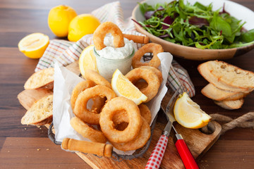 Knusprig paniert Calamari Ringe
