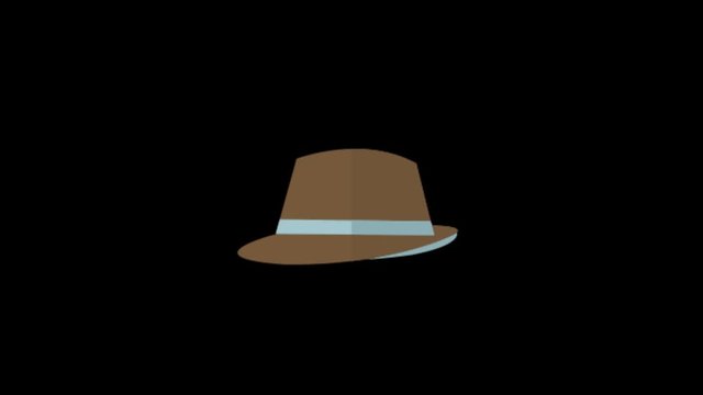Hat icon animation with black background. Icon design. Video Animation. 4K.