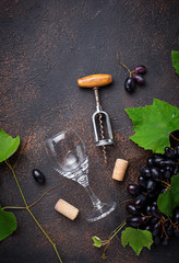 Grape and vintage corkscrew
