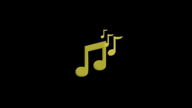 Music Note icon animation with black background. Icon design. Video Animation. 4K.