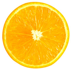Half orange isolated on white background Clipping Path