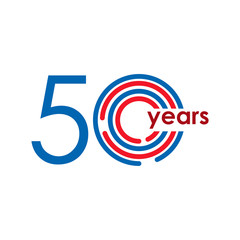 50 Year Anniversary Logo Vector Template Design Illustration