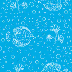 marine and nautical background in  blue and white colors. Sea theme. Colorful 