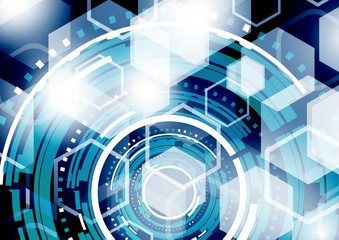 Abstract future technology business background with hexagon pattern, shine and place for your content. Vector illustration - Vector graphics