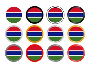 Gambia state flag in globes