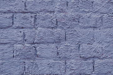 Texture of purple painted brick wall. Violet brick wall texture grunge background. Old cement painted wall background. Space texture. Abstract wallpaper. Purple design background. 