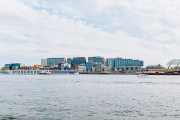 Panoramic view of Amsterdam from the boat
