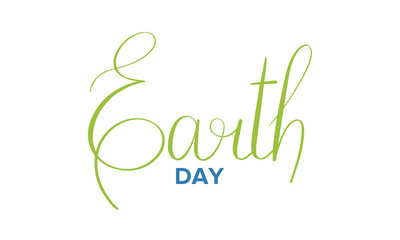 Earth Day handwritten lettering for greeting card, poster, banner, postcard. International anniversary holiday. Celebrated worldwide in April 22. Vector illustration