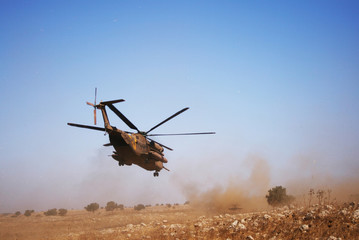 Military Rescue Helicopter in Rescue mission