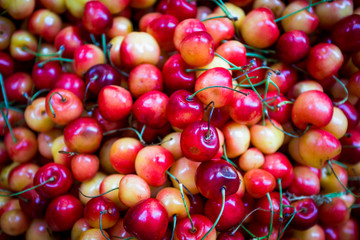 fresh red cherries. Ripe cherries background