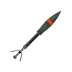 Rocket propelled illustration.Danger, explosion, bomb. Weapon concept. Vector illustration can be used for topics like army, war, defense 