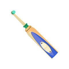 Yellow electrical toothbrush illustration. Bathroom, hygiene, brush. Dental care concept. Vector illustration can be used for topics like stomatology, hygiene, daily routine