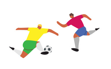 Fototapeta na wymiar Soccer Players Action. Football Vector Sport Set