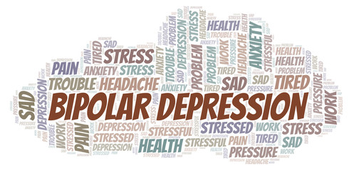 Obraz premium Bipolar Depressionv word cloud.