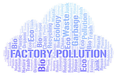 Obraz premium Factory Pollution word cloud.