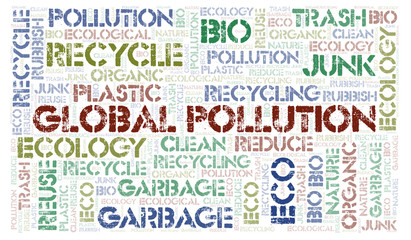 Fototapeta premium Global Pollution word cloud.