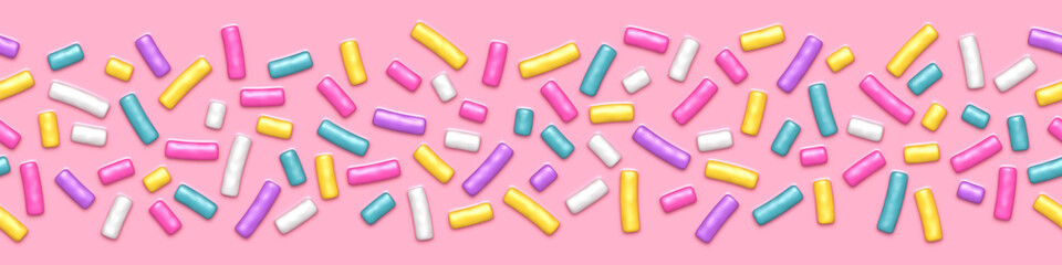 Seamless wide background with many decorative sprinkles