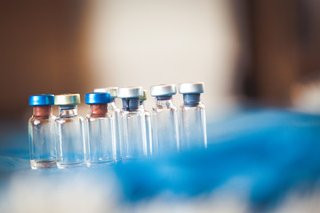 Vaccine bottles medical background