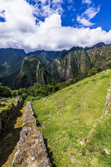 Remains of ancient wall in Machu Picchu