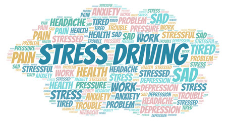 Fototapeta premium Stress Driving word cloud.