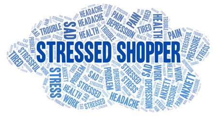 Obraz premium Stressed Shopper word cloud.
