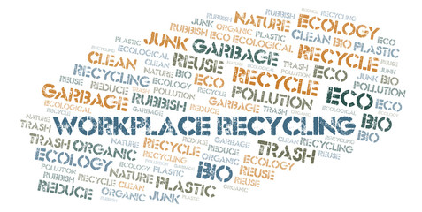 Fototapeta premium Workplace Recycling word cloud.