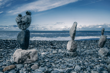 Stones balance. Well-balanced of pebbles