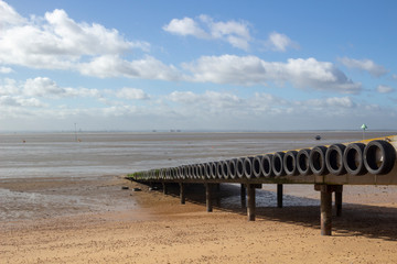 Fototapeta premium Jetty on Thorpe Bay Beach, Essex, England