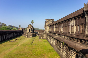 Fototapeta na wymiar Angkor Wat ancient temple complex one of the largest religious monuments in the world and UNESCO World Heritage Site, it's a famous tourist attraction in Siem Reap, Cambodia.