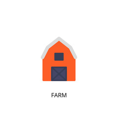 Farm, barn vector icon