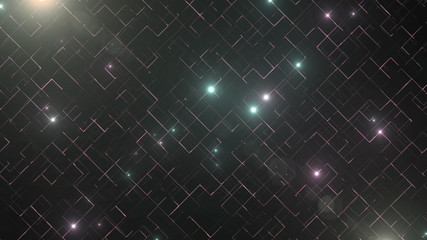 Abstract business science or technology background with empty space for text. Copy space. Close up. Colorful blicks on grid background.