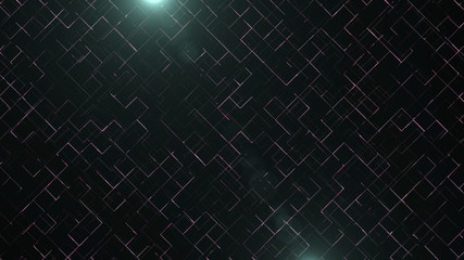 Abstract business science or technology background with empty space for text. Copy space. Close up. Bright golden blick is on pink grid background.