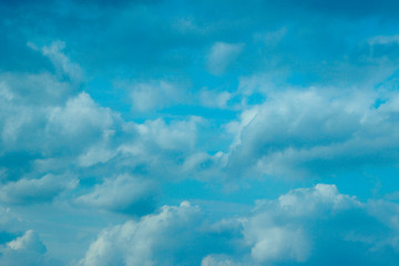 Beautiful Sky Background. Dramatic Sky, Copy Space For Text. Clouds On A Blue Sky.
