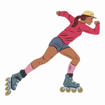 illustration inline skater. vector draw