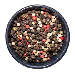  pepper in a round bowl on white background