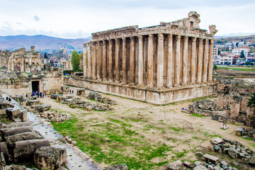 Roman city ruins of the ancient Baalbek in Lebanon