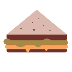Sandwich flat illustration on white