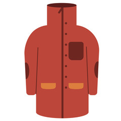 Red anorak flat illustration on white © lkeskinen