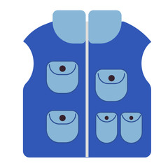 Blue waistcoat flat illustration on white