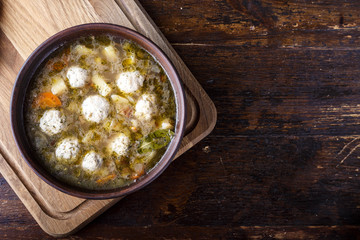 homemade soup in a plate